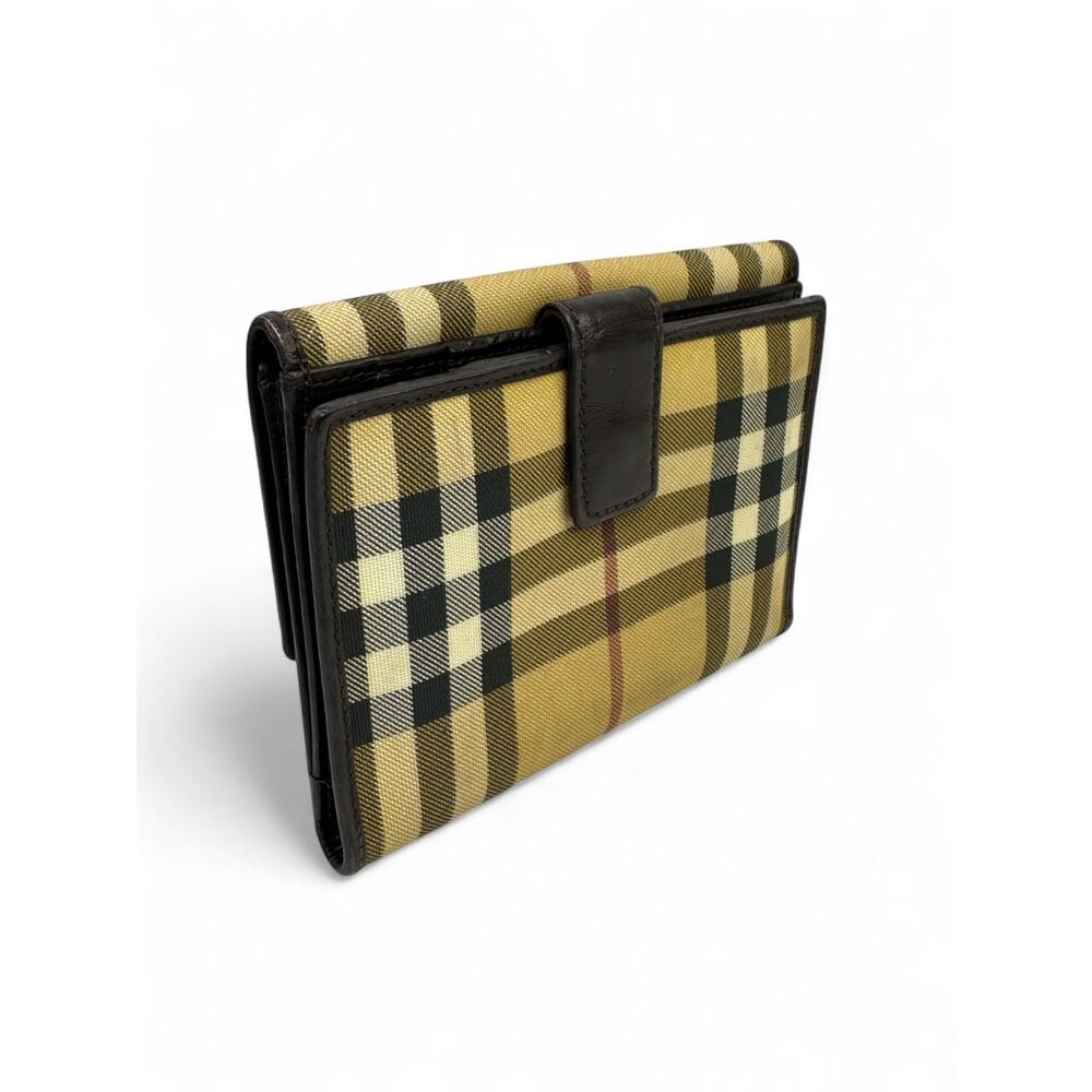 Vintage Burberry Nova Check House Check Canvas Leather Bifold Wallet - Picture 2 of 7